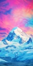 Colorful Mountain Landscape In Vaporwave Style Royalty Free Stock Photo