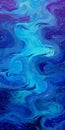 Colorful Water Wave With A Frooid: Dark Sky-blue Style And Detailed Brushstrokes