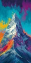 Psychedelic Rendition Of Masherbrum In Rothko Style