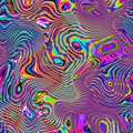 Psychedelic repeatable geometric pattern with curved lines, Funky liquid shapes, colorful wavy vivid design. Hippie urban pattern