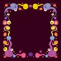 Psychedelic retro abstract art frame border Royalty Free Stock Photo