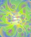 Psychedelic Retro Swirls Blue Royalty Free Stock Photo