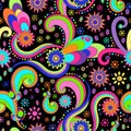 Psychedelic seamless pattern ornamental. Royalty Free Stock Photo