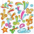 Psychedelic Stars Notebook Doodles Vector Elements Royalty Free Stock Photo