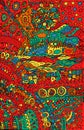 Psychedelic surreal fantastic abstract doodle pattern. Tribal ca