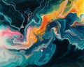 Psychedelic Swirls of Color in Fluid Art. Abstract background. Generative AI