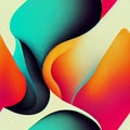 Psychedelic swirls and curves, bright colors and fluid lines to create a groovy, psychedelic pattern Generative AI, illustration