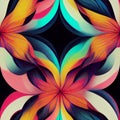 Psychedelic swirls and curves, bright colors and fluid lines to create a groovy, psychedelic pattern Generative AI, illustration