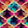 Psychedelic swirls and curves, bright colors and fluid lines to create a groovy, psychedelic pattern Generative AI, illustration