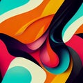 Psychedelic swirls and curves, bright colors and fluid lines to create a groovy, psychedelic pattern Generative AI, illustration