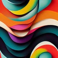 Psychedelic swirls and curves, bright colors and fluid lines to create a groovy, psychedelic pattern Generative AI, illustration