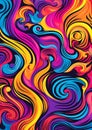 Psychedelic swirls 90s retro nostalgic frame