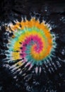 Psychedelic Tie Dye Swirl and galaxy design with black background. Royalty Free Stock Photo
