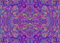 Psychedelic trippy abstract mandala with wavy ornaments, rainbow multicolor texture.