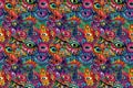 Psychedelic Vision: Colorful Pattern with Floral-Like Eyelashes