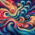 Psychedelic water wave pattern in bold and eye catching color