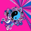 Psychedelic Yin Yang Vector Illustration Royalty Free Stock Photo