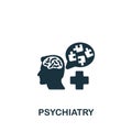 Psychiatry icon. Monochrome simple sign from medical speialist collection. Psychiatry icon for logo, templates, web