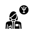 Psychiatry medical specialist glyph icon vector illustration