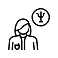 Psychiatry medical specialist line icon vector illustration