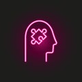 Psychiatry neon style icon. Simple thin line, outline vector of medical icons for ui and ux, website or mobile application Royalty Free Stock Photo