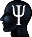 Psychiatry symbol on people silhouette Royalty Free Stock Photo