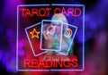 Psychic Card Reader Neon Sign Royalty Free Stock Photo