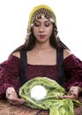 Psychic or Fortune Teller on White Background Royalty Free Stock Photo