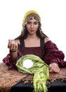 Psychic or Fortune Teller on White Background