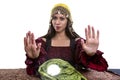 Psychic or Fortune Teller on White Background