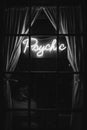 Psychic neon sign at night, in the West Village, Manhattan, New York City Royalty Free Stock Photo