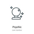 Psychic outline vector icon. Thin line black psychic icon, flat vector simple element illustration from editable user interface