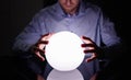 Psychic Predicting Future Using Crystal Ball Royalty Free Stock Photo