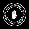 psychic reader stamp on black Royalty Free Stock Photo