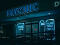 Psychic sign at night, Laughlin, Nevada Royalty Free Stock Photo