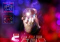 Psychic Tarot Card Reader With Neon Signs