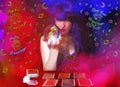 Psychic Tarot Card Reader With Neon Signs Royalty Free Stock Photo