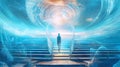 Psychic waves experimentation, psychedelia, and bold mental, emotional, and spiritual journey, journey into wellness with psychic Royalty Free Stock Photo