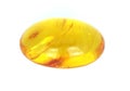 Baltic amber closeup on white background