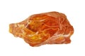 Baltic amber closeup on white background