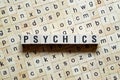 Psychics word concept on cubes