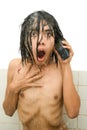 Psycho shower portrait Royalty Free Stock Photo