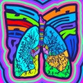 Psycho Smoke - vector illustration with lungs