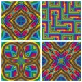 Psychodelic Pattern Set Royalty Free Stock Photo