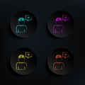 Psychogenesis dark badge color set icon. Simple thin line, outline vector of mad science icons for ui and ux, website or mobile