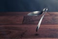 Psychokinesis concept with bent spoon