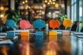 psychological concepts and insights presented in a dynamic brainstorming room, with interactive tools and a thought