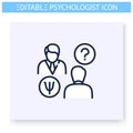 Psychological consultation line icon. Editable