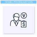 Psychological consultation price line icon