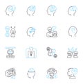 Psychological Help linear icons set. Therapy, Counseling, Support, Recovery, Healing, Empathy, Compassion line vector